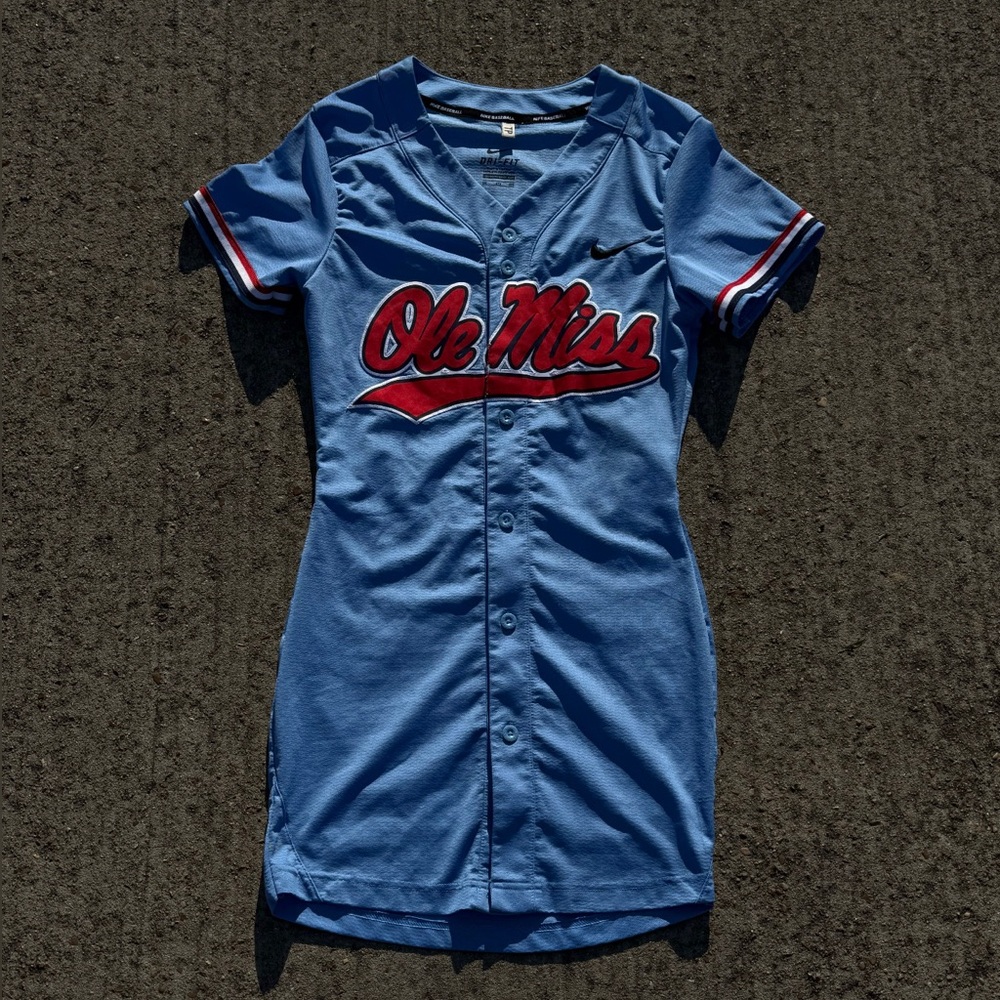 Upcycled Nike Ole Miss Baseball Jersey Dress